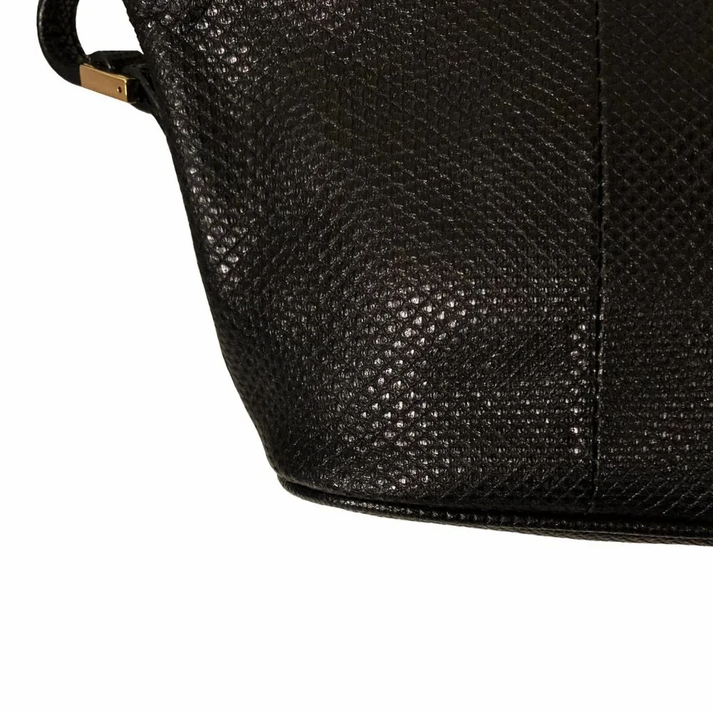 Gucci Snake Embossed Black Leather Pouchette - Picture 7 of 9